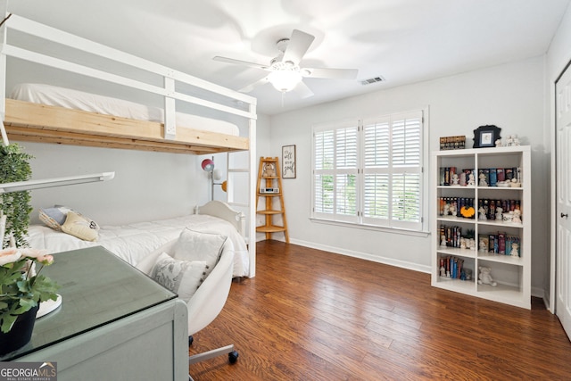 151 Overhill Pt, Alpharetta, GA 30005 - bedroom with wood finished floors, baseboards, and ceiling fan