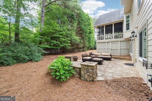 151 Overhill Pt, Alpharetta, GA 30005 - view of yard with a patio area and a sunroom