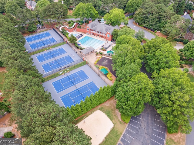 151 Overhill Pt, Alpharetta, GA 30005 - aerial overview of property's location featuring a pool
