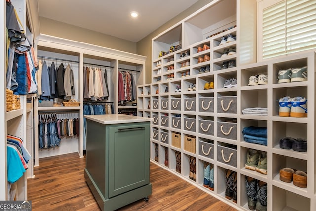 209 Voyles Way, Dawsonville, GA 30534 - walk in closet featuring dark wood-style flooring