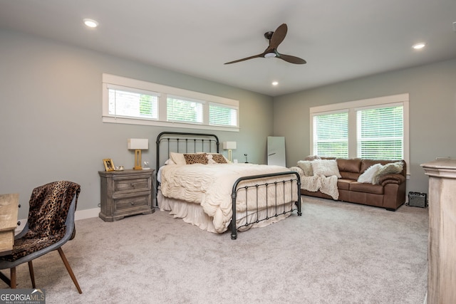 209 Voyles Way, Dawsonville, GA 30534 - carpeted bedroom featuring multiple windows, recessed lighting, and a ceiling fan