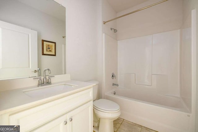 2856 Knob Creek Dr, Snellville, GA 30078 - full bath with vanity, toilet, tub / shower combination, and tile patterned flooring