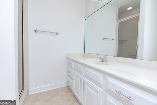 720 Latrobe Way, Macon, GA 31220 - bathroom featuring vanity, tile patterned flooring, and tiled shower