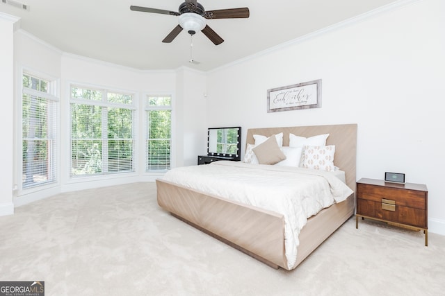 720 Latrobe Way, Macon, GA 31220 - carpeted bedroom featuring crown molding, baseboards, and a ceiling fan