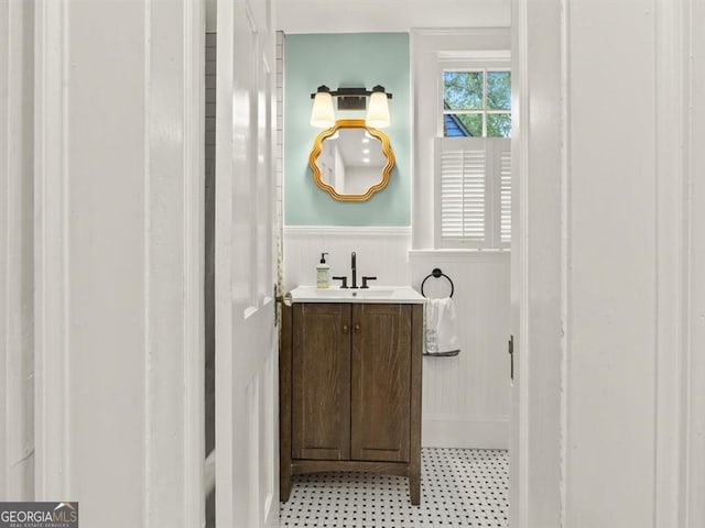 2054 Palifox Dr NE, Atlanta, GA 30307 - bathroom featuring wainscoting and vanity