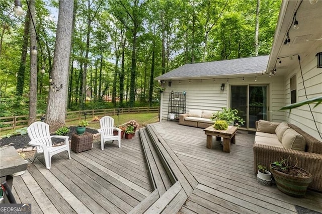 171 N Trce, Alpharetta, GA 30009 - wooden deck featuring outdoor lounge area