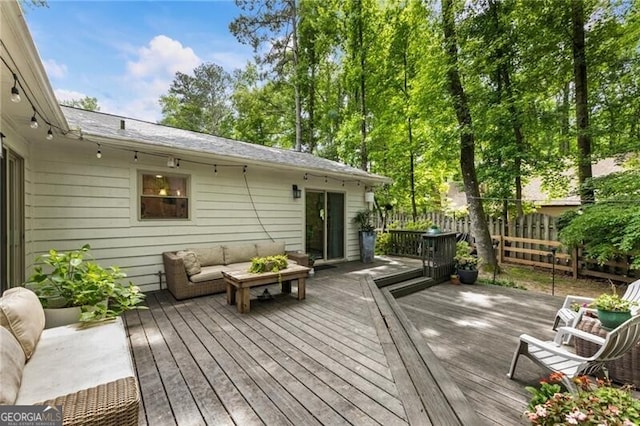 171 N Trce, Alpharetta, GA 30009 - wooden deck with outdoor lounge area