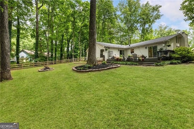 171 N Trce, Alpharetta, GA 30009 - view of yard with a wooden deck