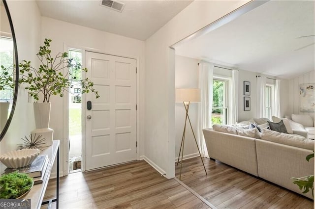 171 N Trce, Alpharetta, GA 30009 - foyer with light wood-style flooring and baseboards