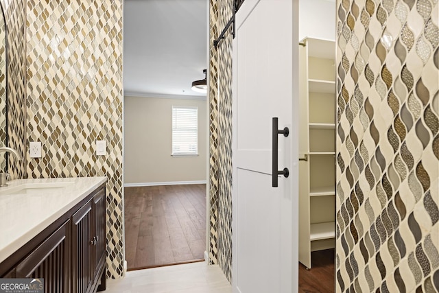 2499 Peachtree Rd Unit 506, Atlanta, GA 30305 - wine room featuring crown molding and light wood finished floors