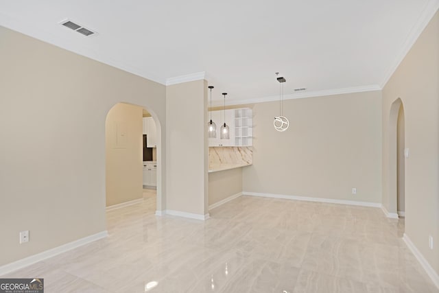 2499 Peachtree Rd Unit 506, Atlanta, GA 30305 - empty room featuring arched walkways and ornamental molding