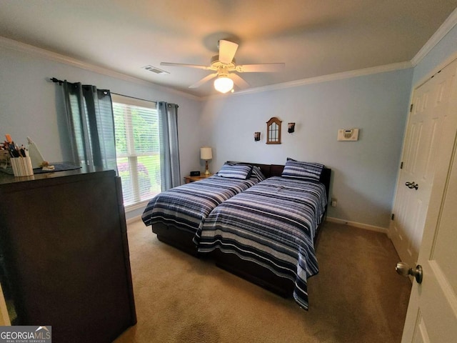 135 Pine Creek Way, Winterville, GA 30683 - bedroom featuring carpet, crown molding, a ceiling fan, and baseboards