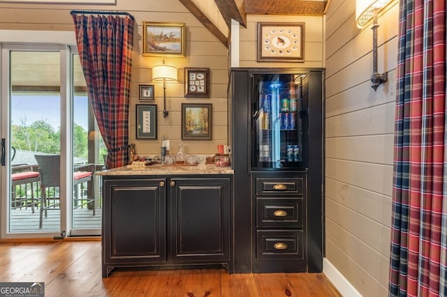 547 Toccoa River Ln, Mineral Bluff, GA 30559 - indoor bar featuring light wood-type flooring and wooden walls