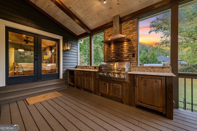 547 Toccoa River Ln, Mineral Bluff, GA 30559 - deck featuring french doors