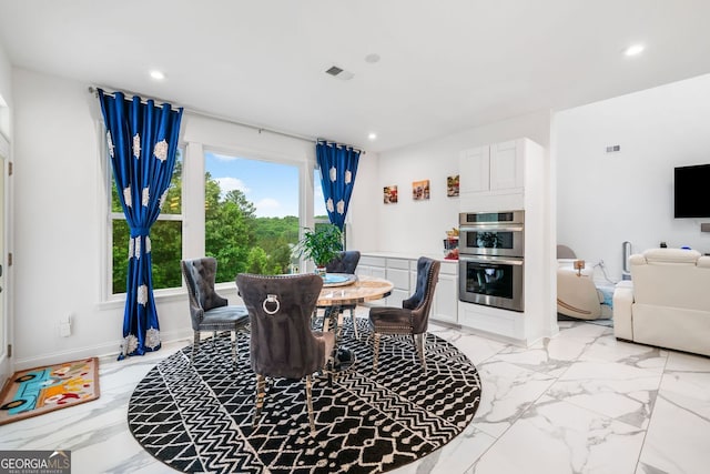 2121 Harmony Dr, Canton, GA 30115 - dining space featuring recessed lighting and light marble finish floors