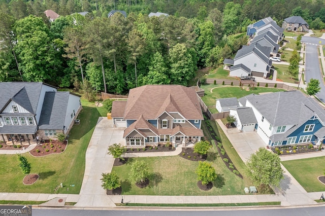 2121 Harmony Dr, Canton, GA 30115 - aerial view of residential area with a heavily wooded area