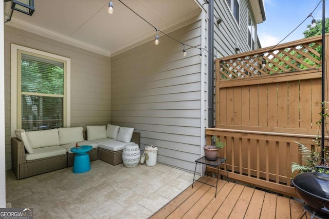 1188 Parktown Dr, Mableton, GA 30126 - deck featuring outdoor lounge area and a patio