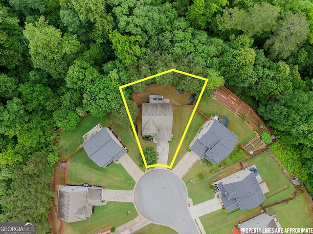 6160 Overleaf Ter, Cumming, GA 30040 - aerial view of property's location featuring property boundaries highlighted