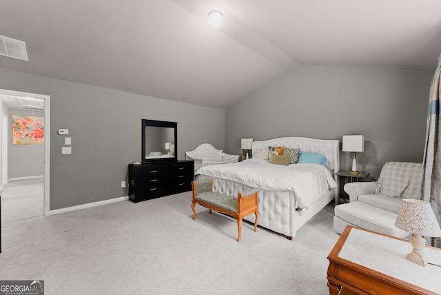 6160 Overleaf Ter, Cumming, GA 30040 - bedroom with vaulted ceiling, light colored carpet, and baseboards