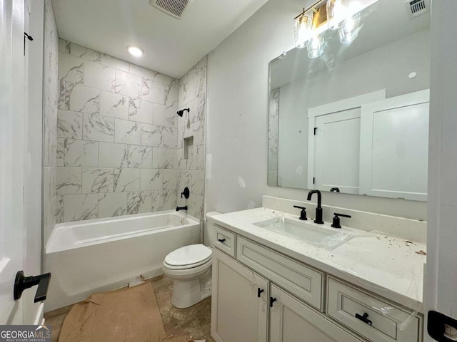 6819 Cambridge Dr, Flowery Branch, GA 30542 - full bathroom featuring vanity, toilet, and  shower combination