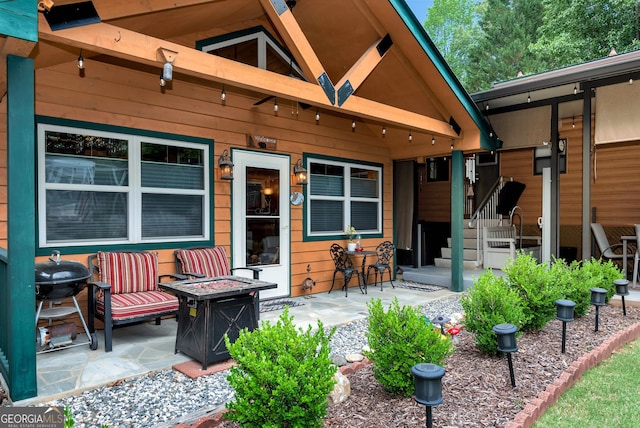 76 Hidden Valley Rd, Cleveland, GA 30528 - view of patio / terrace featuring an outdoor fire pit