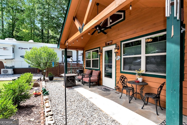 76 Hidden Valley Rd, Cleveland, GA 30528 - view of patio featuring an outdoor fire pit and ceiling fan