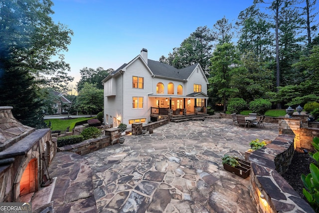 115 Hopewell Grove Dr, Milton, GA 30004 - rear view of property with a patio and a chimney