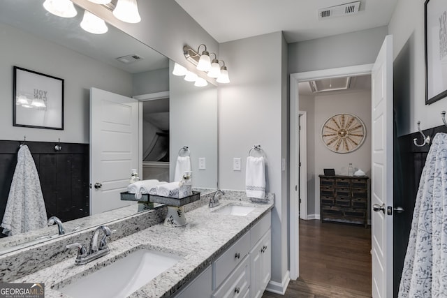 13 Westbrook Rd, Carrollton, GA 30116 - bathroom with wood finished floors and double vanity