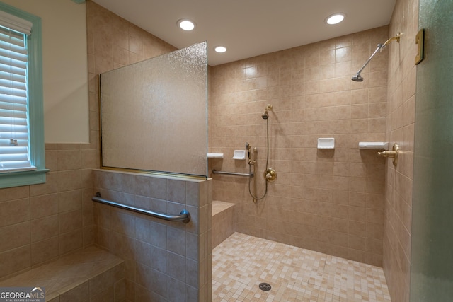 6214 Crestview Dr SE, Covington, GA 30014 - full bathroom featuring a walk in shower and recessed lighting