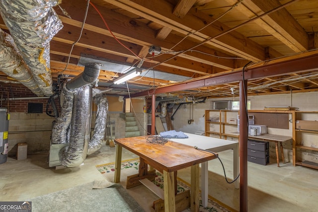 6214 Crestview Dr SE, Covington, GA 30014 - unfinished below grade area with gas water heater