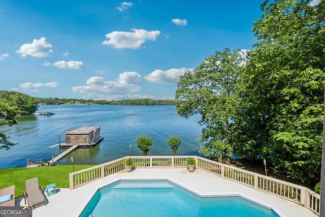 2917 Pointe Dr, Gainesville, GA 30506 - view of swimming pool with a water view