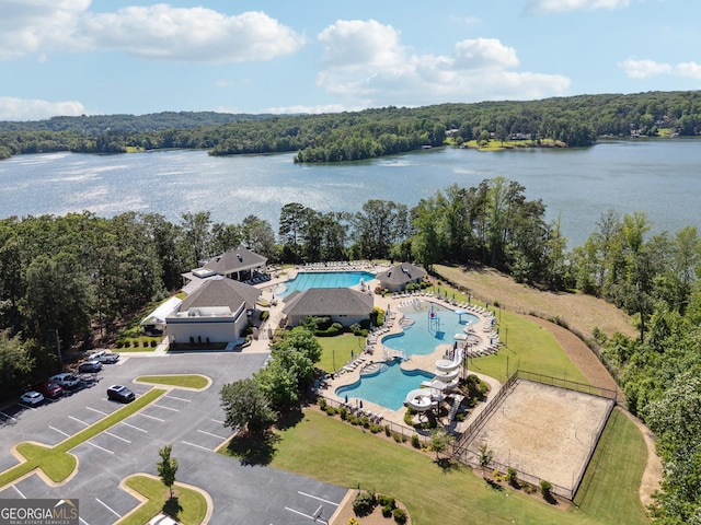 2917 Pointe Dr, Gainesville, GA 30506 - bird's eye view of a pool and a forest