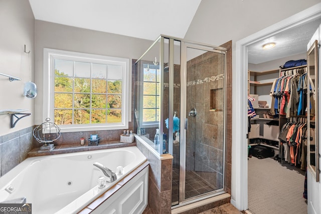 81 Maple Creek Dr, Newnan, GA 30263 - bathroom with a tub with jets, a shower stall, and a walk in closet