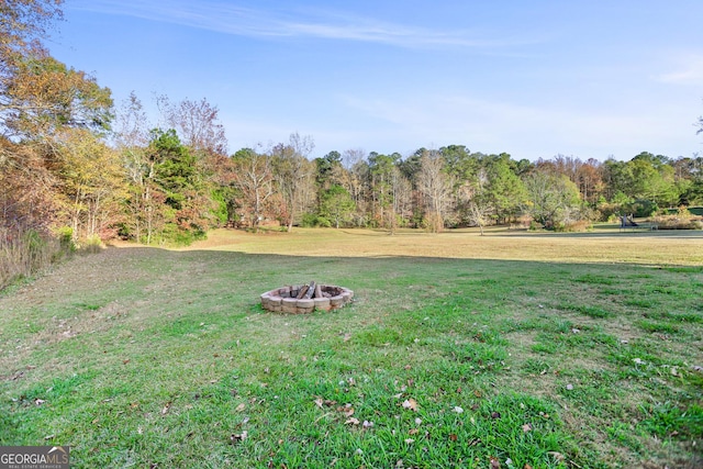 81 Maple Creek Dr, Newnan, GA 30263 - view of green lawn featuring an outdoor fire pit