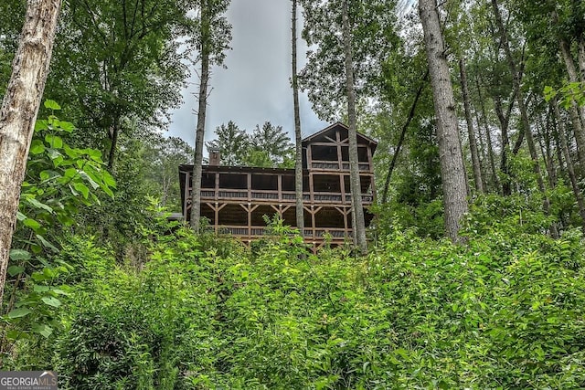 1061 Fir Ln, Ellijay, GA 30540 - rear view of property with a wooden deck