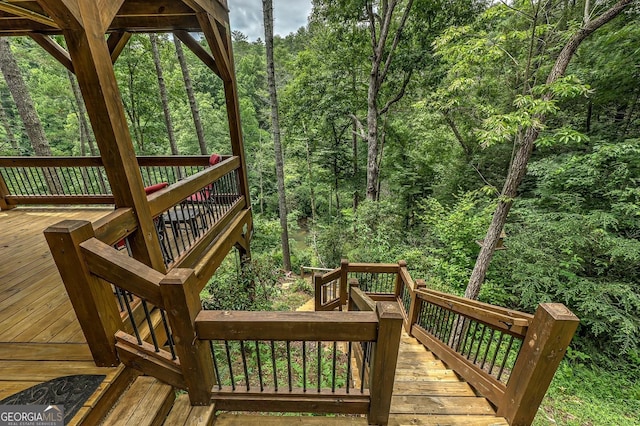 1061 Fir Ln, Ellijay, GA 30540 - wooden deck with a forest view