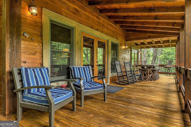 1061 Fir Ln, Ellijay, GA 30540 - wooden deck with french doors