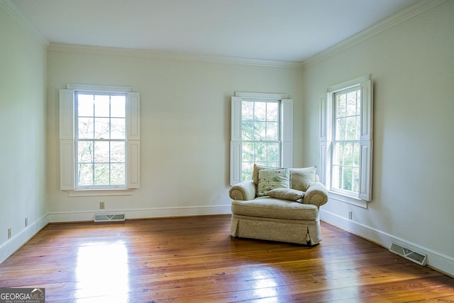 15 Westover Dr SW, Rome, GA 30165 - sitting room with healthy amount of natural light, hardwood / wood-style floors, crown molding, and baseboards