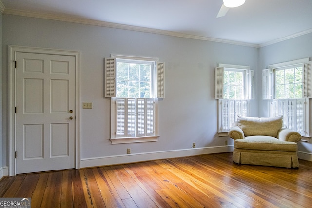 15 Westover Dr SW, Rome, GA 30165 - living area with wood-type flooring, healthy amount of natural light, ornamental molding, and baseboards