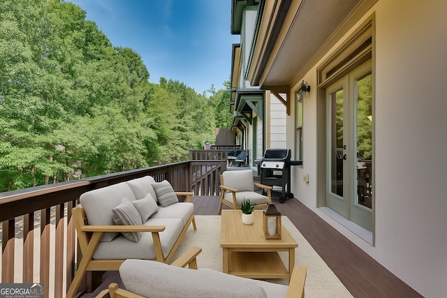 3641 Ridge Towne Dr, Duluth, GA 30096 - wooden terrace featuring grilling area and an outdoor hangout area