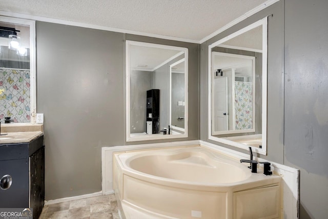 4040 US Highway 25 N, Hephzibah, GA 30815 - full bathroom featuring vanity, baseboards, a textured ceiling, and a bath