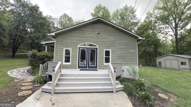 253 Yonah Valley Rd, Cleveland, GA 30528 - view of front of home featuring a front lawn and an outbuilding