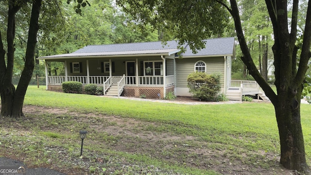 253 Yonah Valley Rd, Cleveland, GA 30528 - view of front facade featuring covered porch and a front lawn