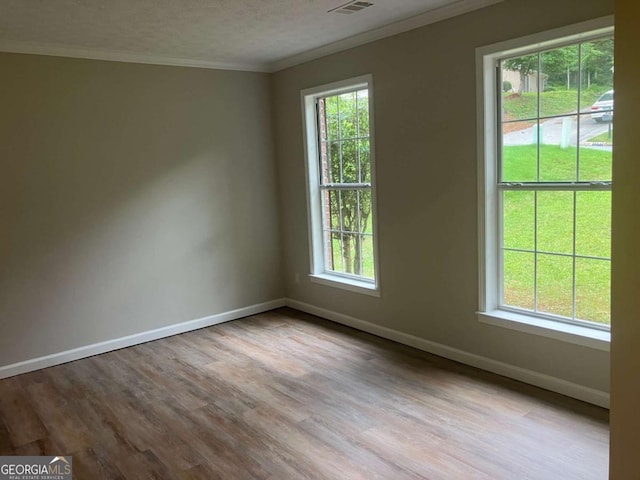 7593 Watson Bay Ct, Stone Mountain, GA 30087 - unfurnished room with ornamental molding, plenty of natural light, and wood finished floors