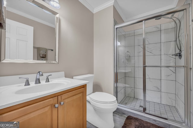 26-105 Midway Street Unit #108But Door #105, Helen, GA 30545 - bathroom with toilet, a shower stall, vanity, and crown molding