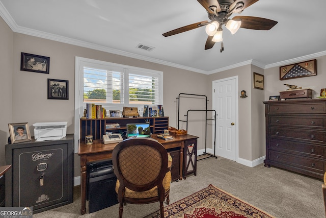 26-105 Midway Street Unit #108But Door #105, Helen, GA 30545 - office space with light colored carpet, ceiling fan, crown molding, and baseboards
