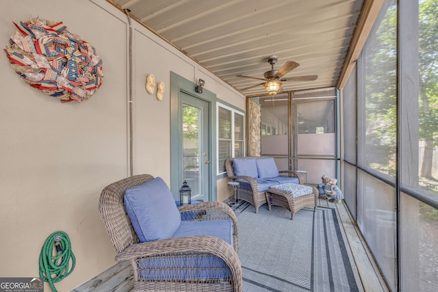 26-105 Midway Street Unit #108But Door #105, Helen, GA 30545 - sunroom featuring a ceiling fan