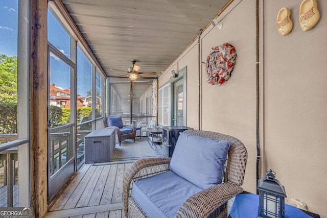 26-105 Midway Street Unit #108But Door #105, Helen, GA 30545 - sunroom / solarium with ceiling fan and healthy amount of natural light