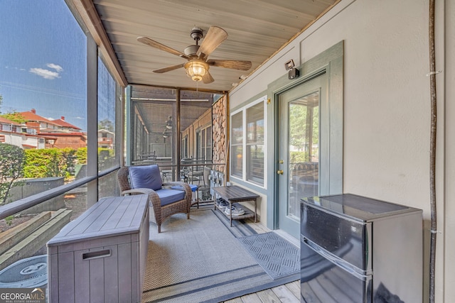 26-105 Midway Street Unit #108But Door #105, Helen, GA 30545 - sunroom / solarium featuring ceiling fan