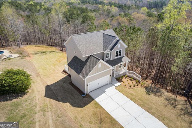 688 Shoals Trl, Dallas, GA 30132 - aerial view of property and surrounding area featuring a forest
